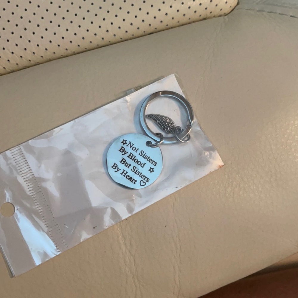 Not sisters by blood but sisters by heart key chain NWT